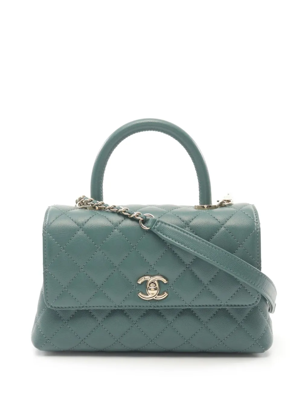 CHANEL Pre-Owned 2021 Coco ハンドバッグ - グリーン CHANEL Pre-Owned 2021 Coco ハンドバッグ - グリーン