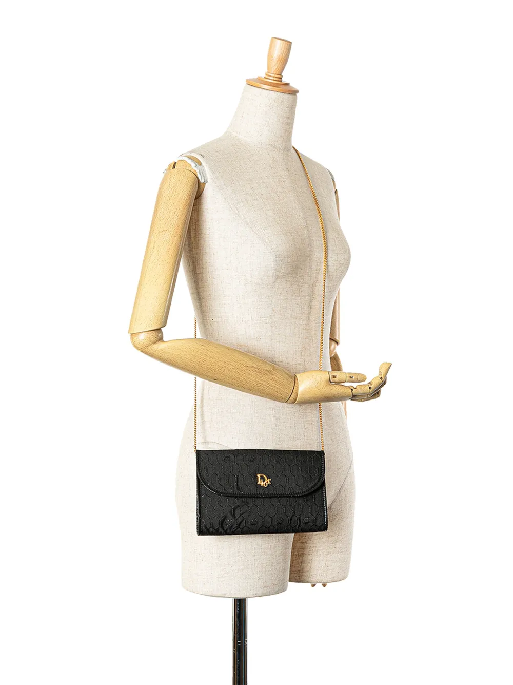 Christian Dior Pre-Owned 20th Century Honeycomb Canvas Chain Flap crossbody bag - Zwart