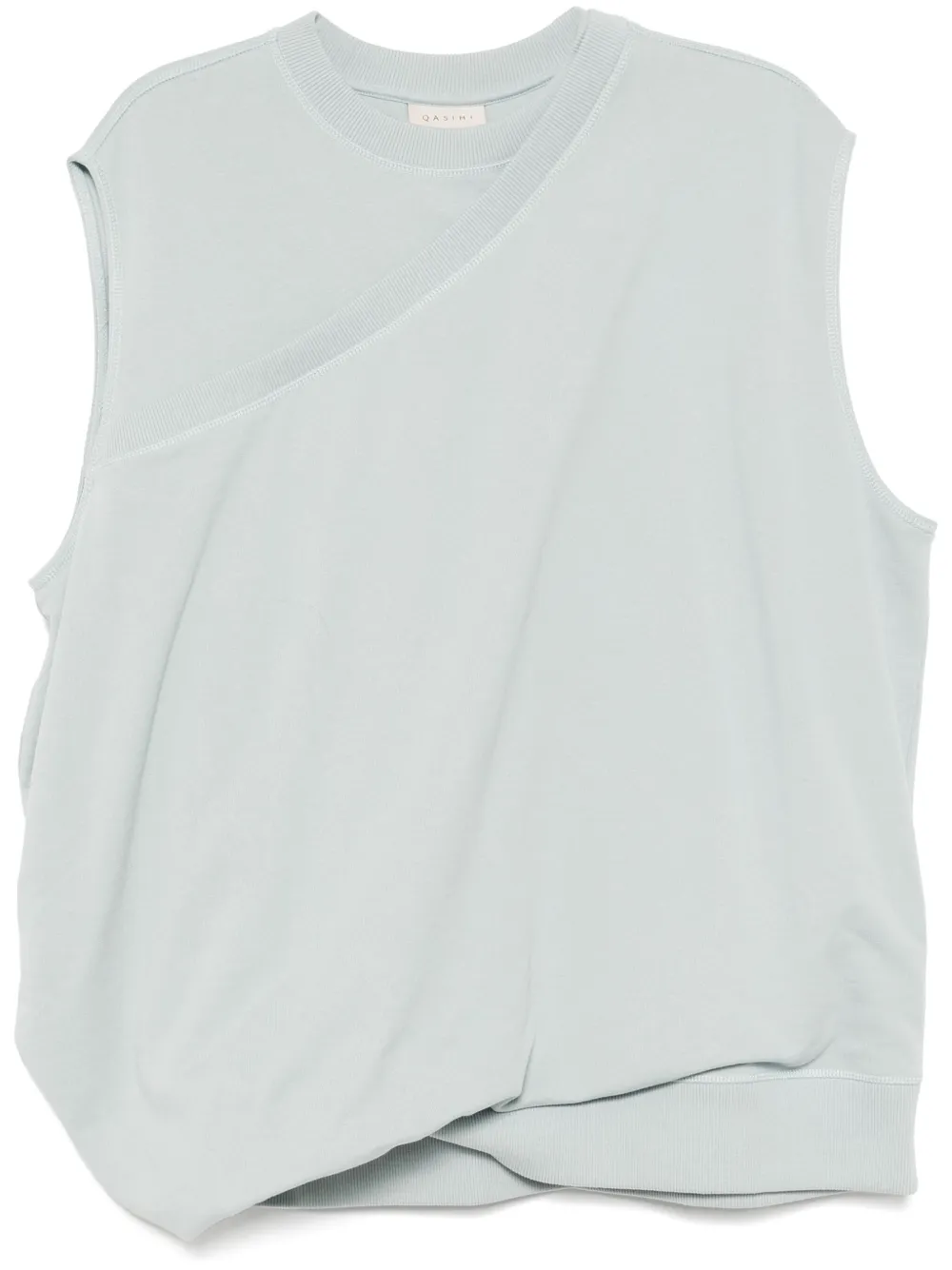 draped sleeveless sweatshirt