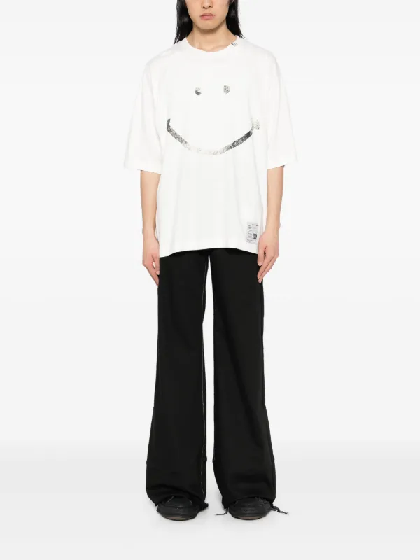 Maison MIHARA YASUHIRO Smily Face Printed T-shirt | White