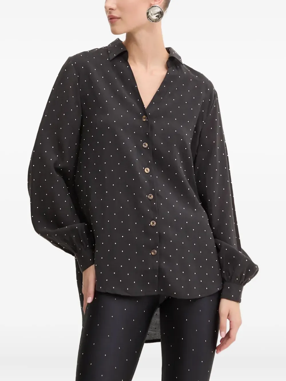Never Fully Dressed Embellished Long-sleeved Shirt In Black