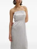 NEVER FULLY DRESSED Luna pleated tie-waist maxi dress - Grey