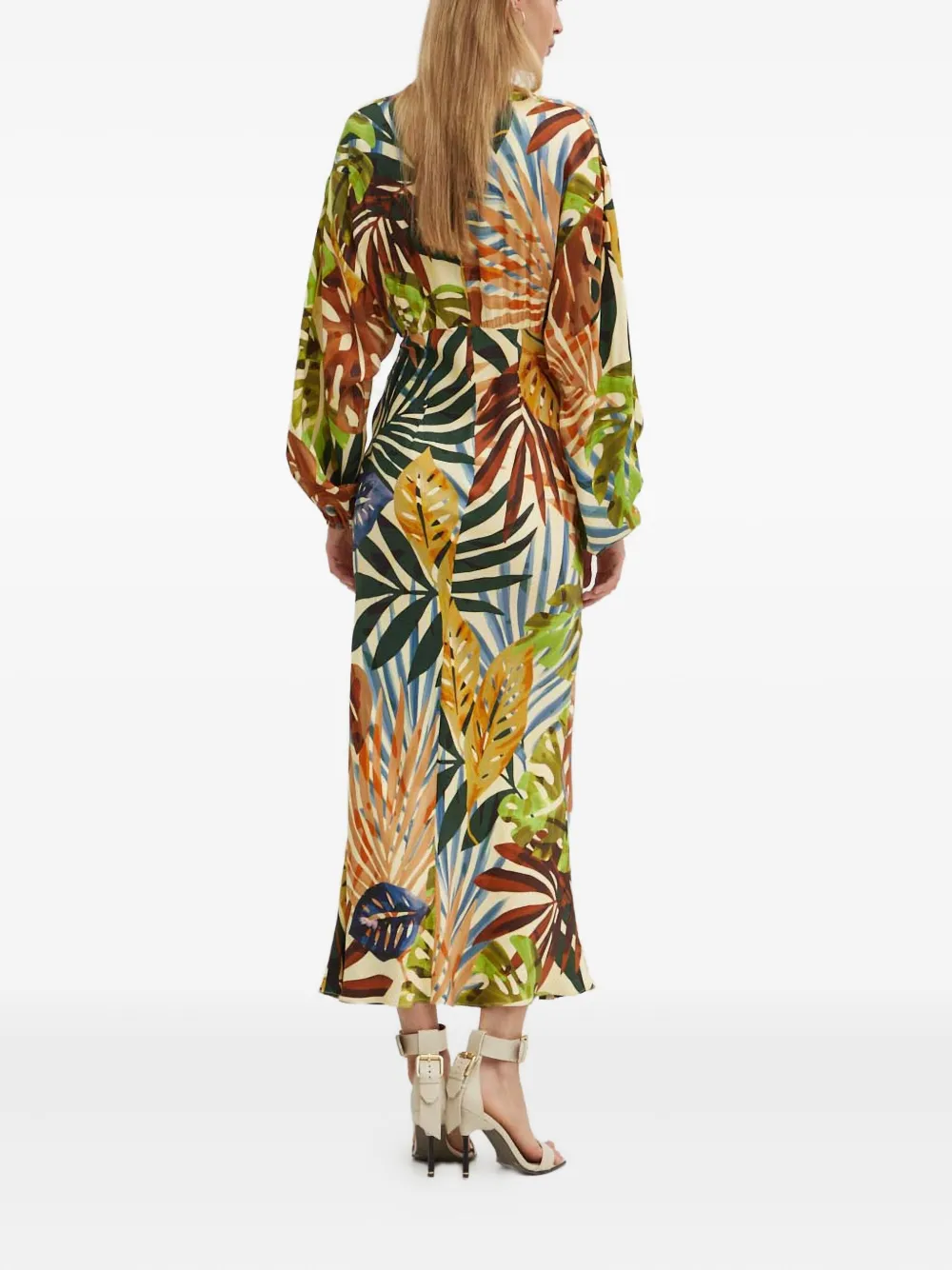 NEVER FULLY DRESSED leaf-print V-neck dress | Day Dresses | Image 2