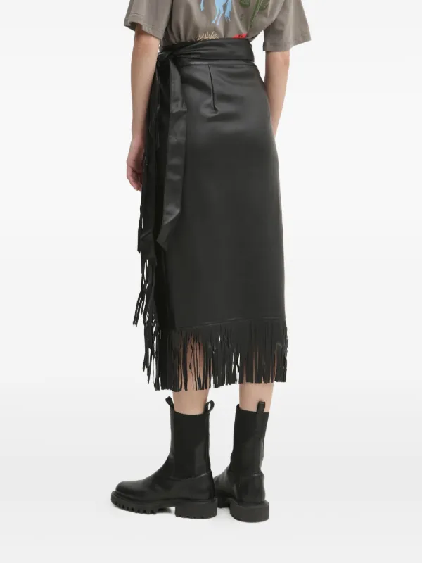 NEVER FULLY DRESSED fringe-detail Wrap Skirt | Black | FARFETCH NEVER FULLY DRESSED fringe-detail Wrap Skirt | Black | FARFETCH