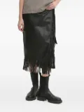 NEVER FULLY DRESSED fringe-detail wrap skirt - Black