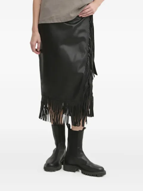 NEVER FULLY DRESSED fringe-detail wrap skirt