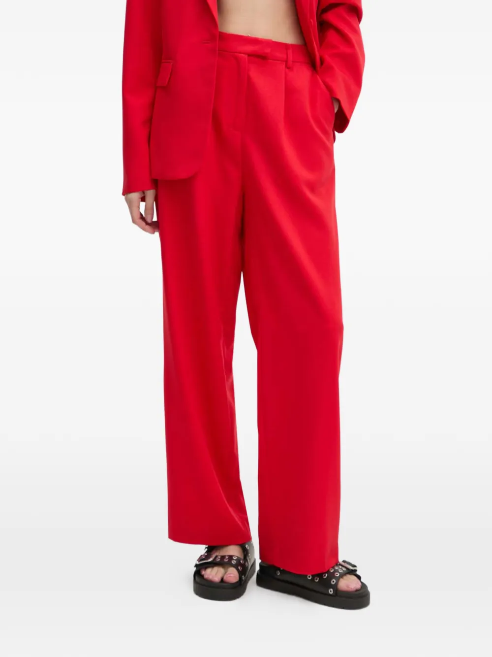 NEVER FULLY DRESSED pleated trouser - Rosso