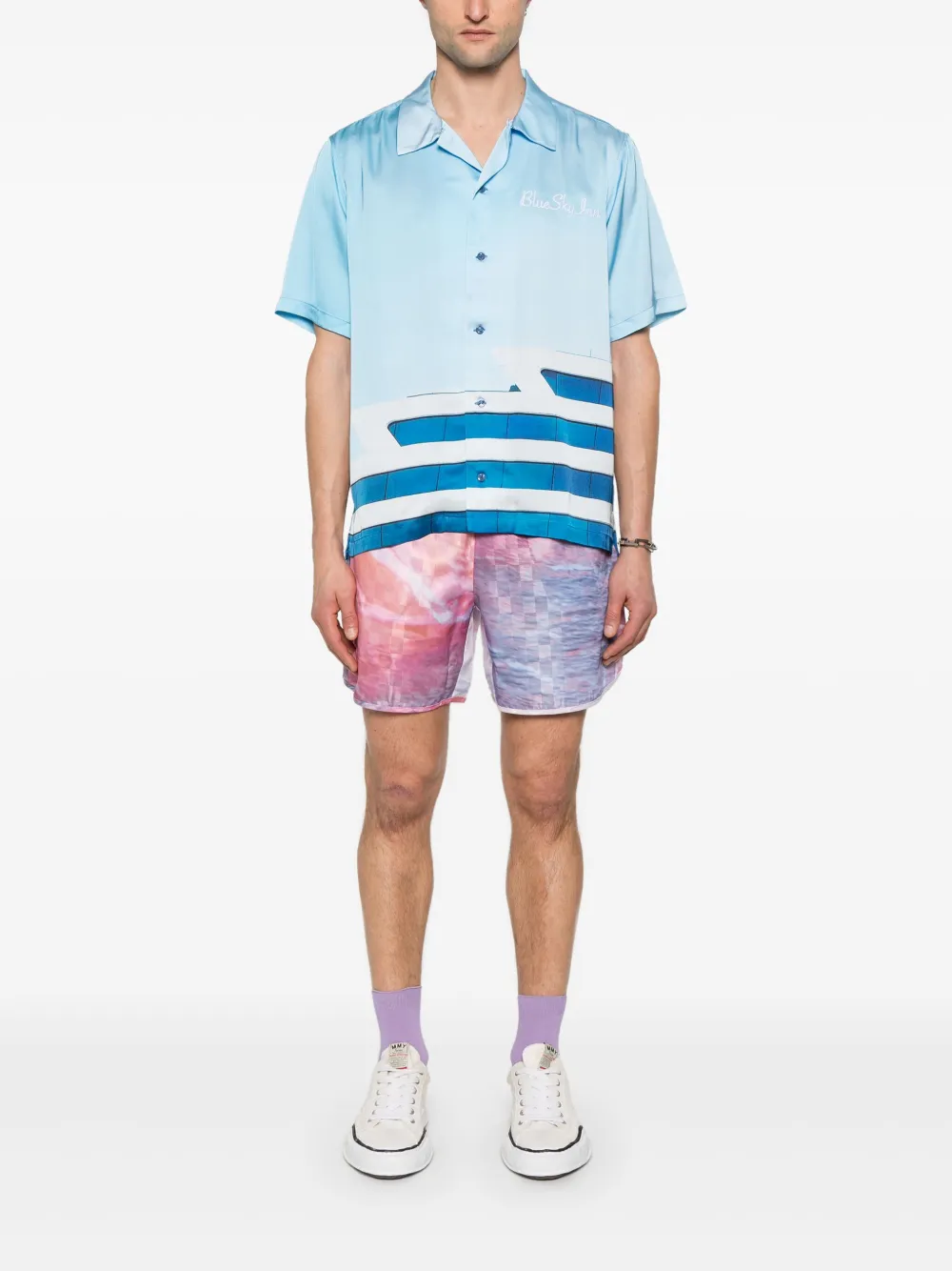 BLUE SKY INN Damier Check shorts - Roze