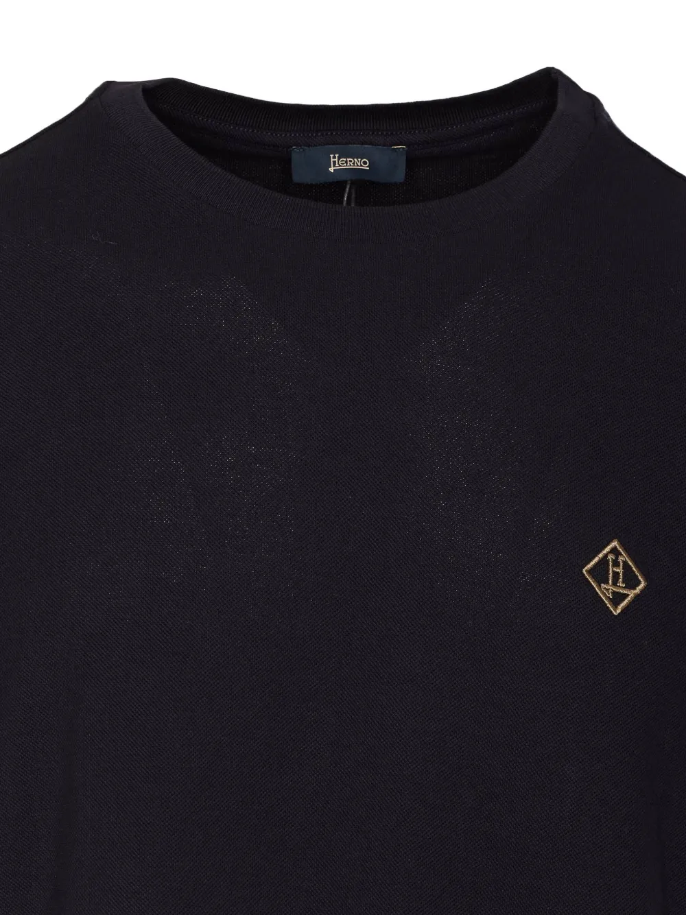 Herno T-shirt met geborduurd logo Blauw
