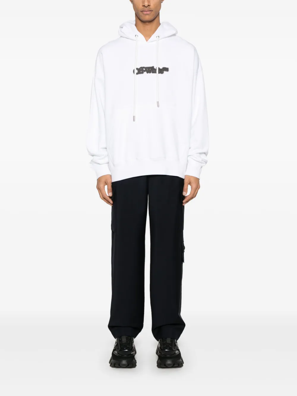 Off-White Hoodie met pijlprint - Wit