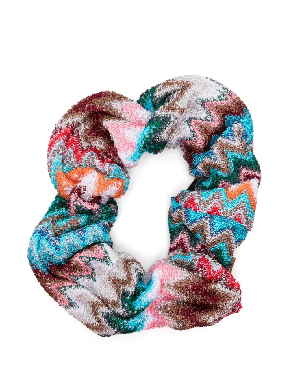 Missoni Geweven scrunchie met zigzag-patroon Wit