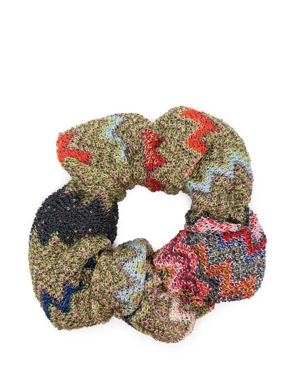 Missoni Geweven scrunchie met zigzag-patroon Groen