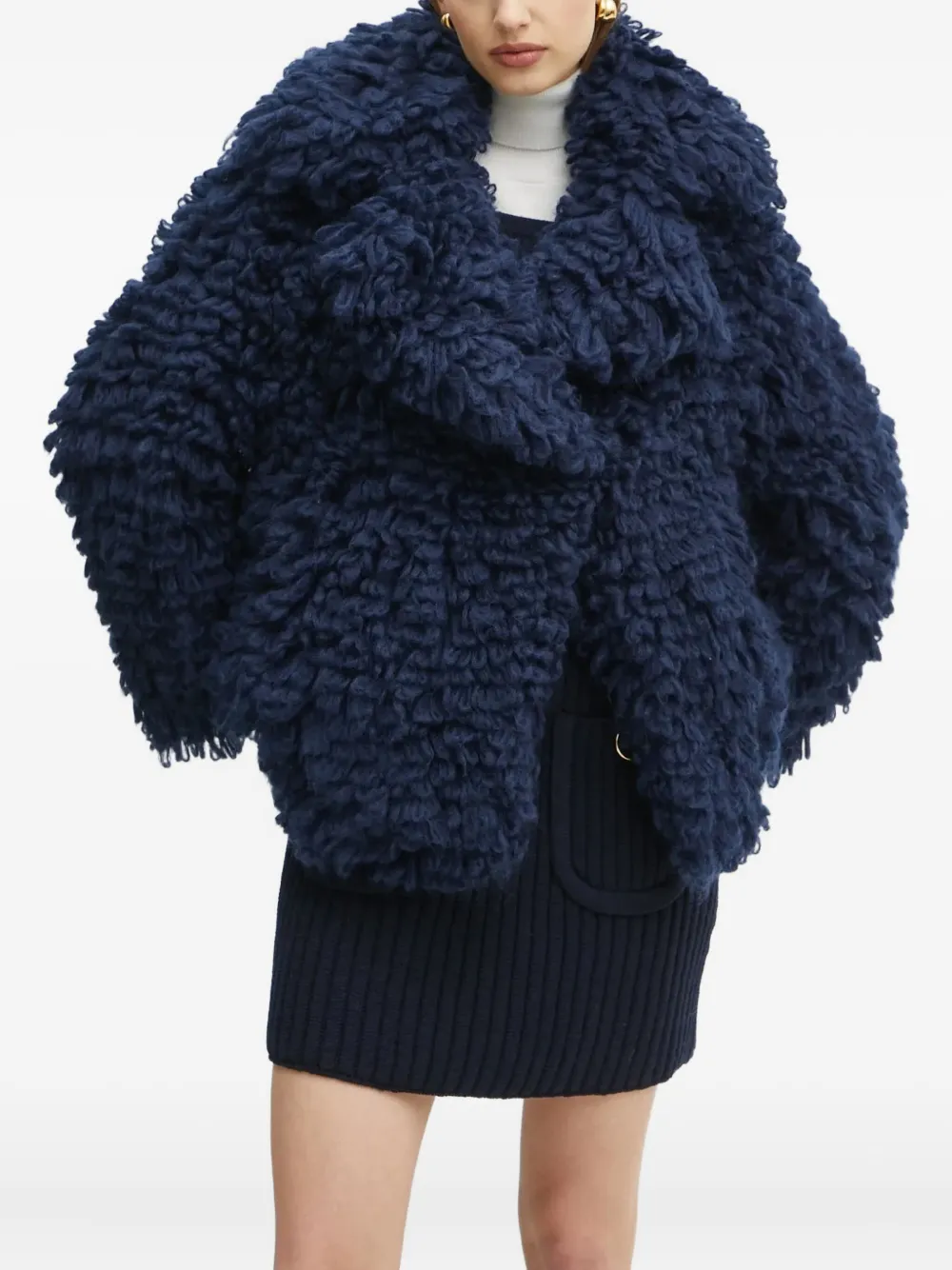 LUISA SPAGNOLI bouclé-textured shawl-collar jacket | Blue | Image 1
