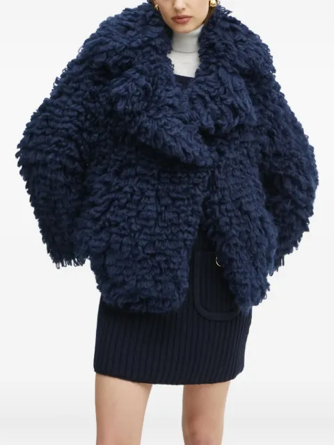 LUISA SPAGNOLI bouclé-textured shawl-collar jacket