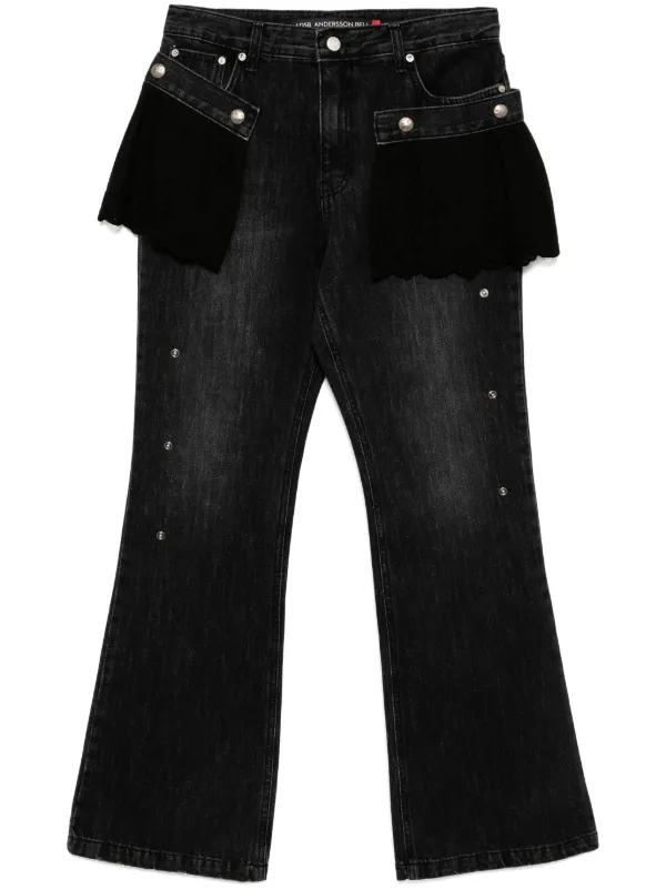 Andersson Bell ジーンズ（L） Andersson Bell Lace Panel Detailing Jeans | Black | FARFETCH