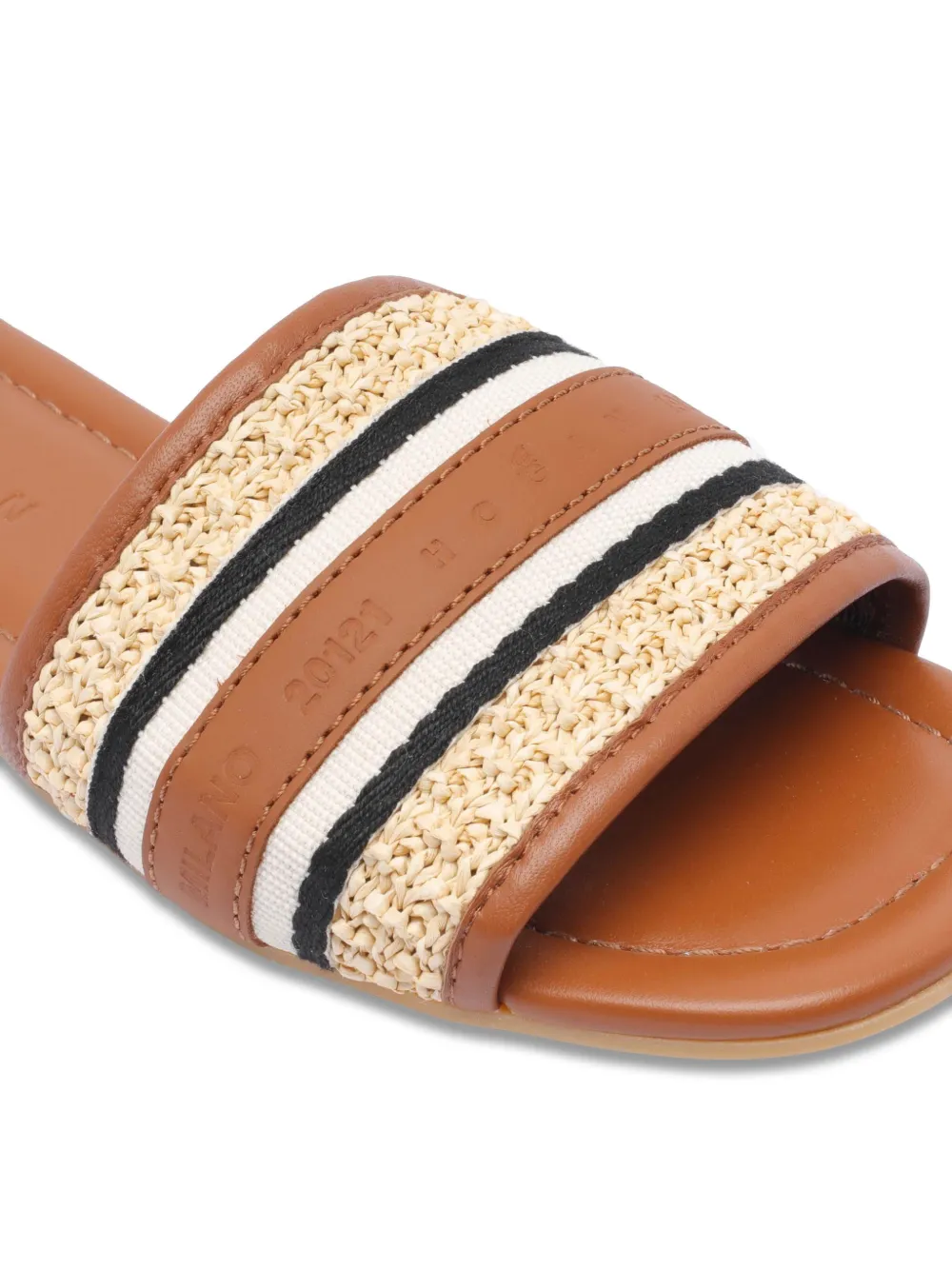 Hogan stripe-detailing slides Brown