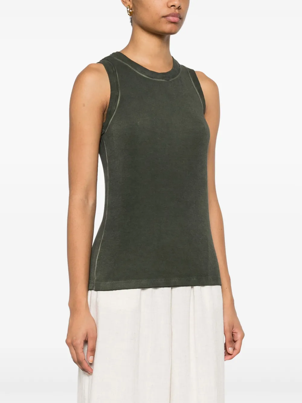 Uma Wang Jersey geribbelde tanktop Groen