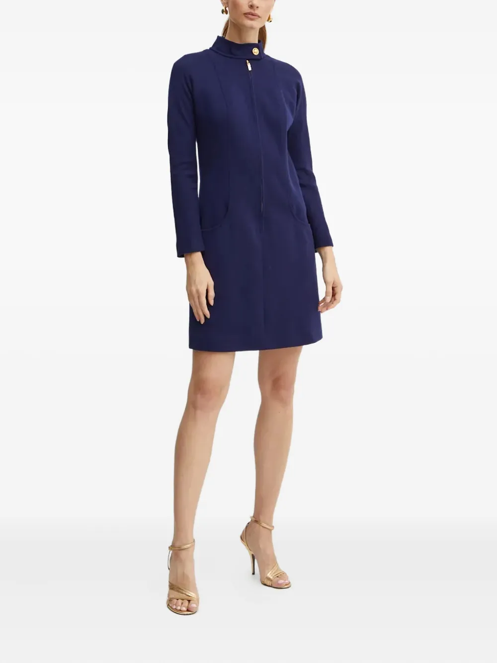 LUISA SPAGNOLI Mini-jurk met hoge hals en rits - Blauw