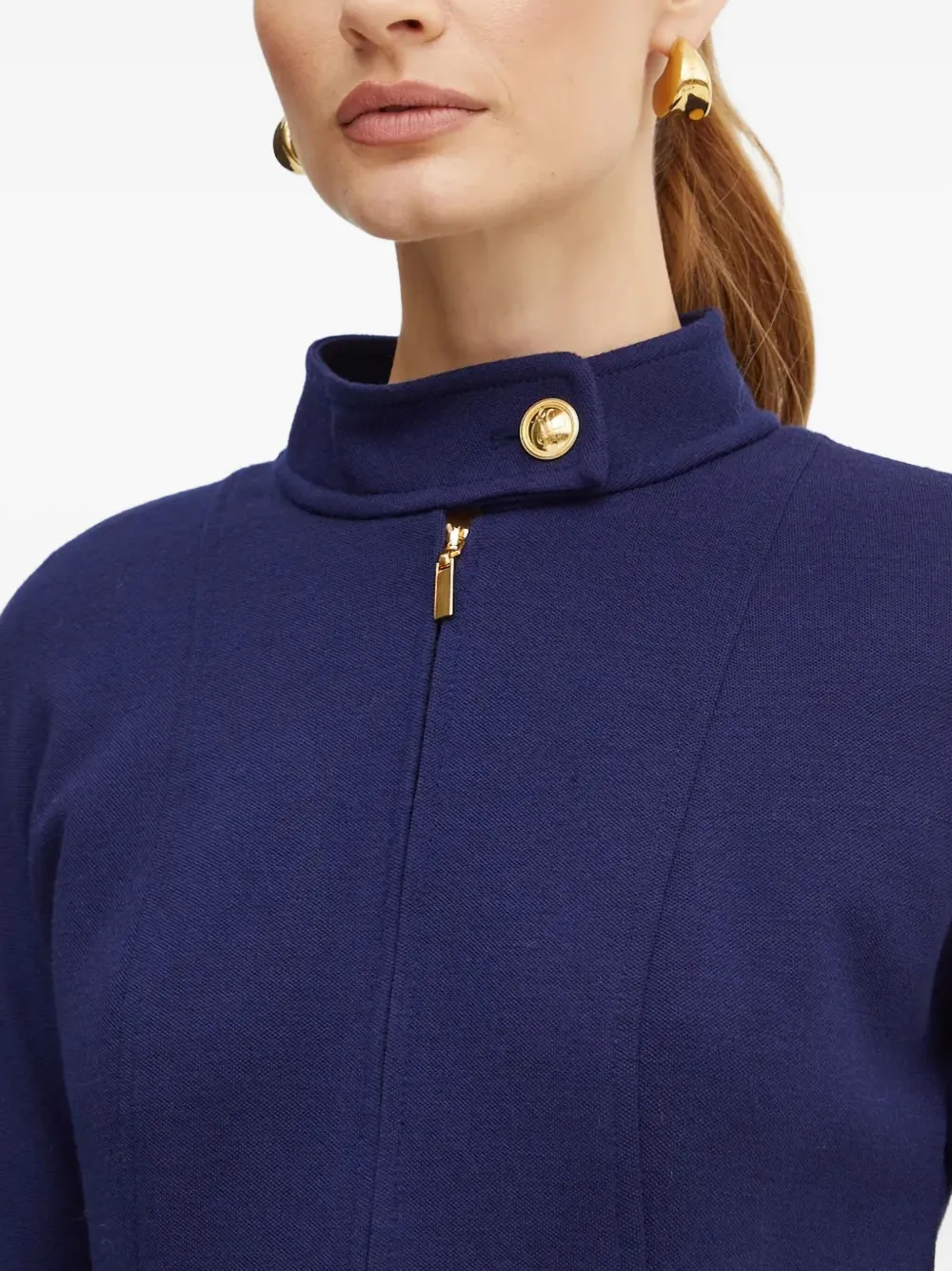 LUISA SPAGNOLI Mini-jurk met hoge hals en rits Blauw