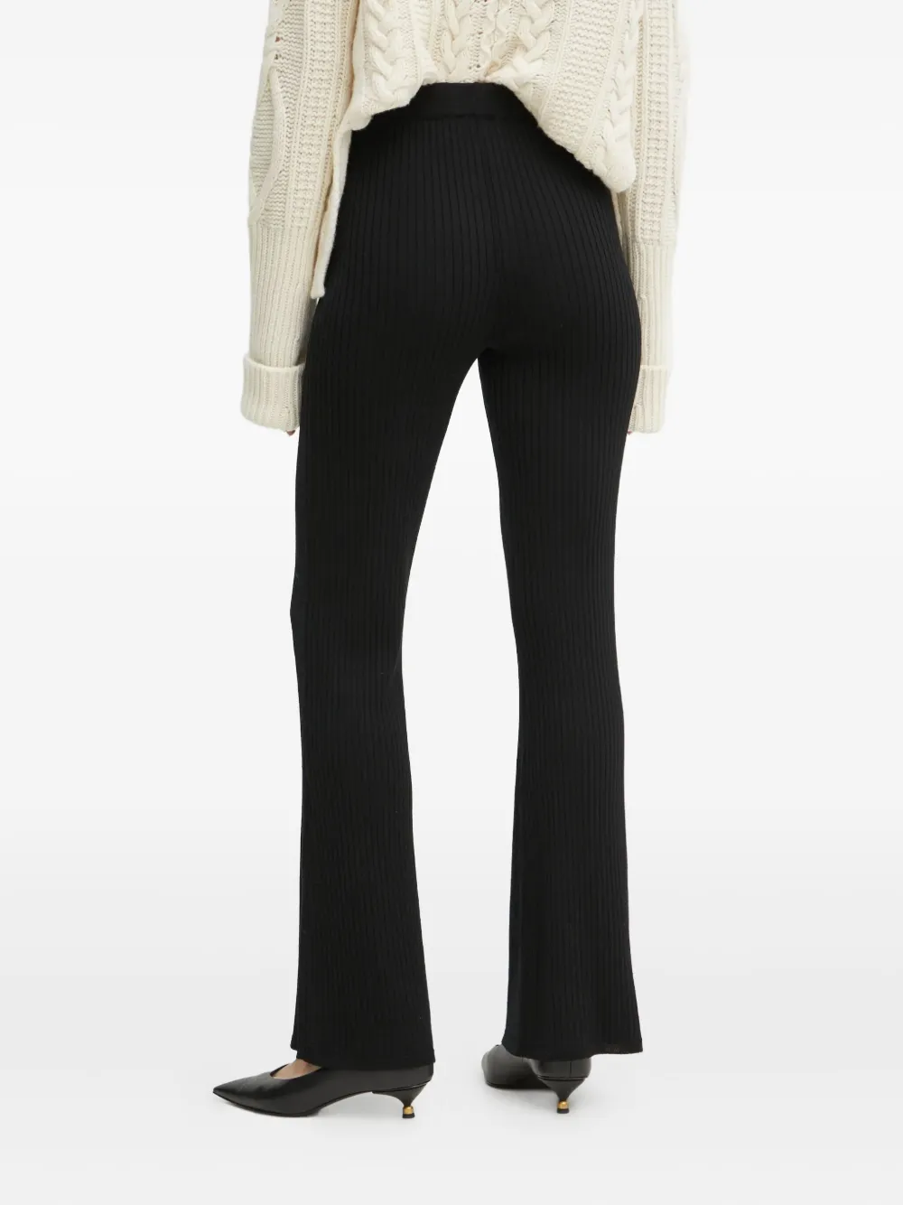 Luisa Spagnoli Ribbed Trousers In Black