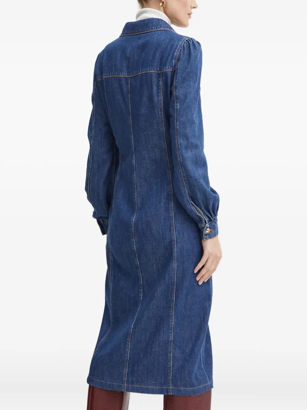 LUISA SPAGNOLI Spijkerjurk met pofmouwen Blauw