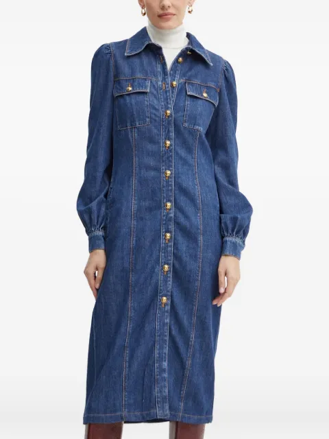 LUISA SPAGNOLI puff-sleeve denim dress