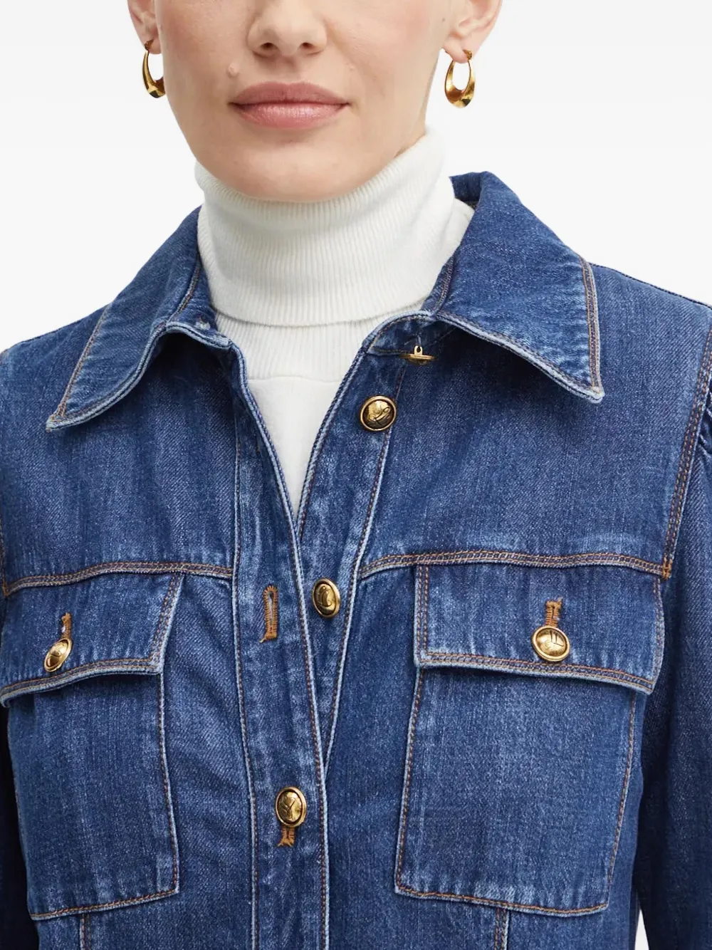 LUISA SPAGNOLI Spijkerjurk met pofmouwen Blauw