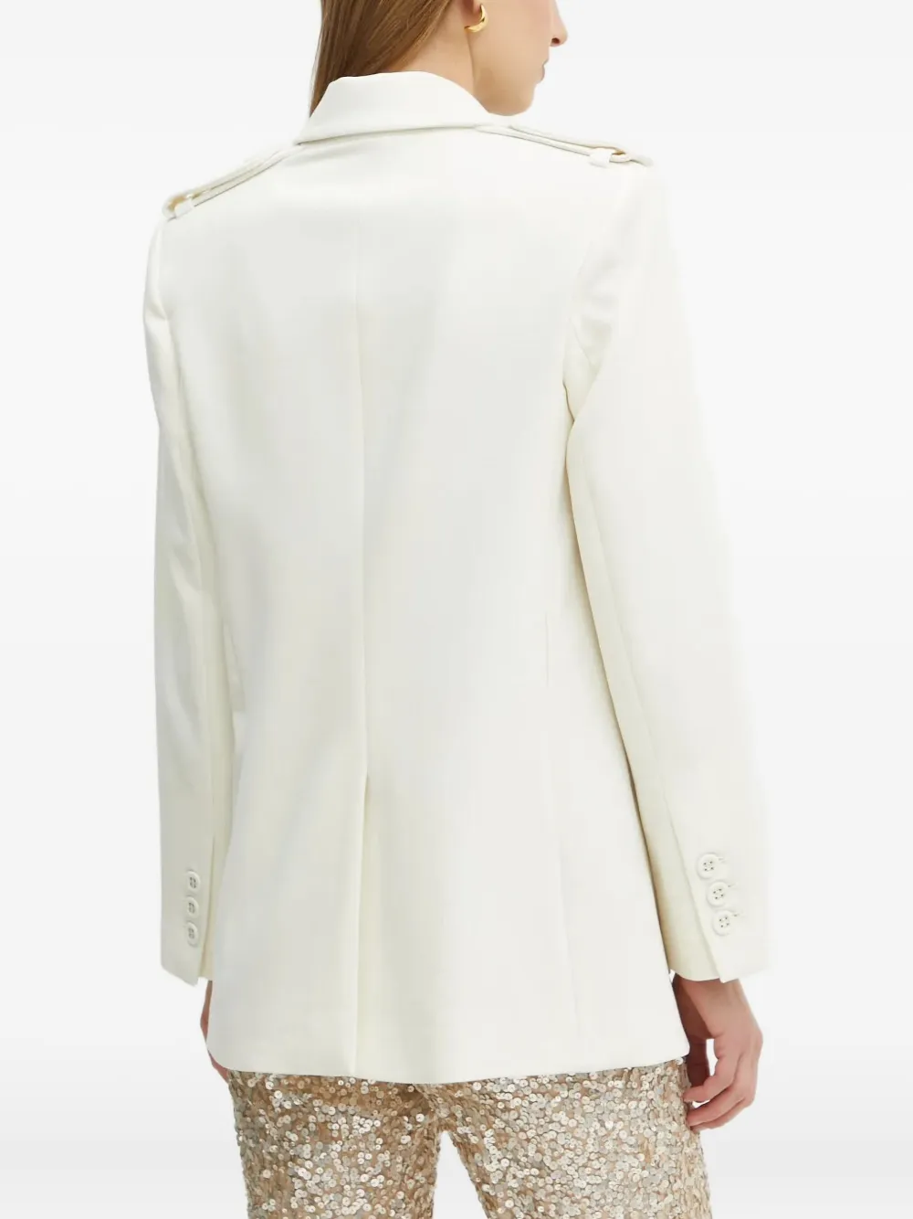 LUISA SPAGNOLI Blazer met ceintuur en zak Wit