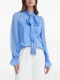 LUISA SPAGNOLI bow-neck tassel-detailed blouse - Blue