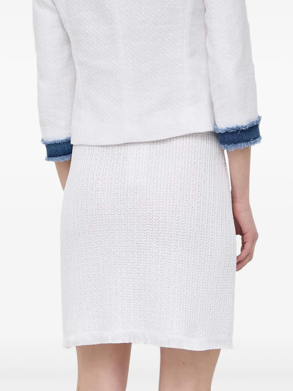 LUISA SPAGNOLI Mini-rok met franje zoom - Wit