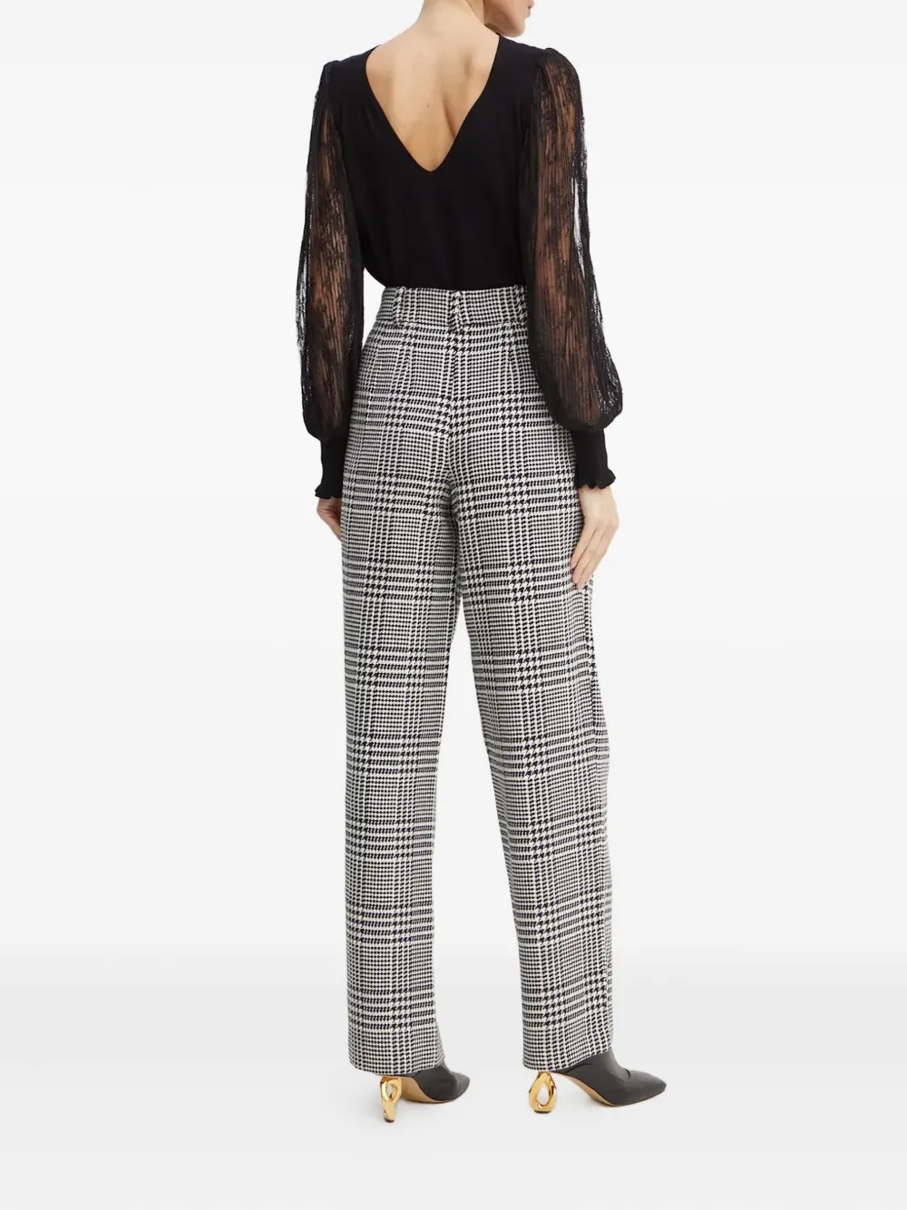 Luisa Spagnoli Houndstooth-pattern Trousers In Gray