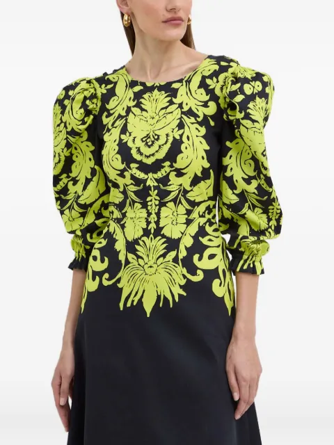 LUISA SPAGNOLI puff-sleeve floral-print dress