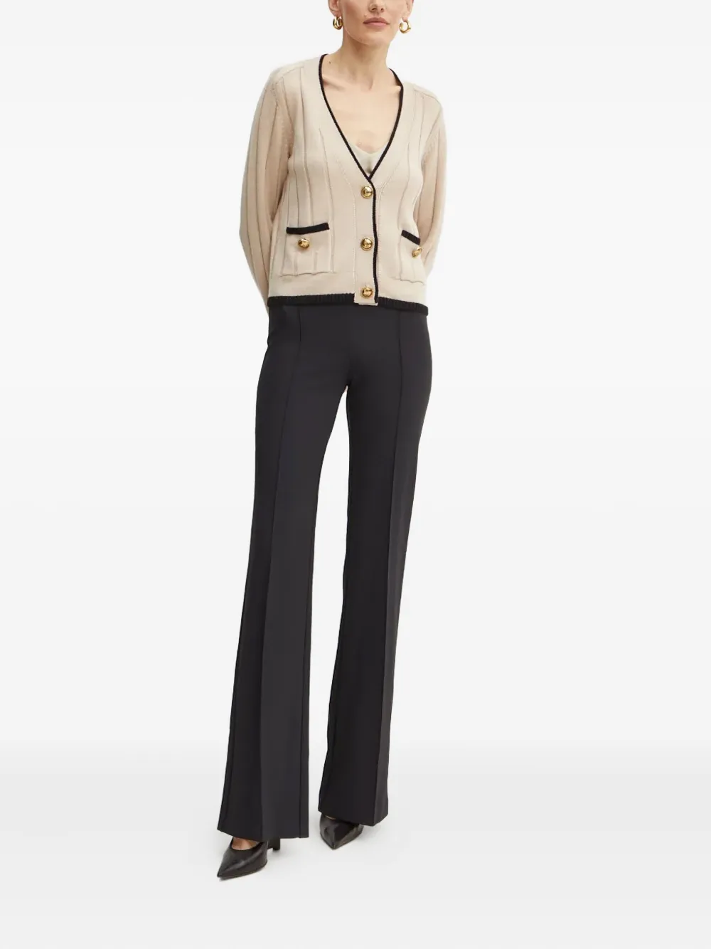 Luisa Spagnoli Button Pocket Cardigan In Neutral