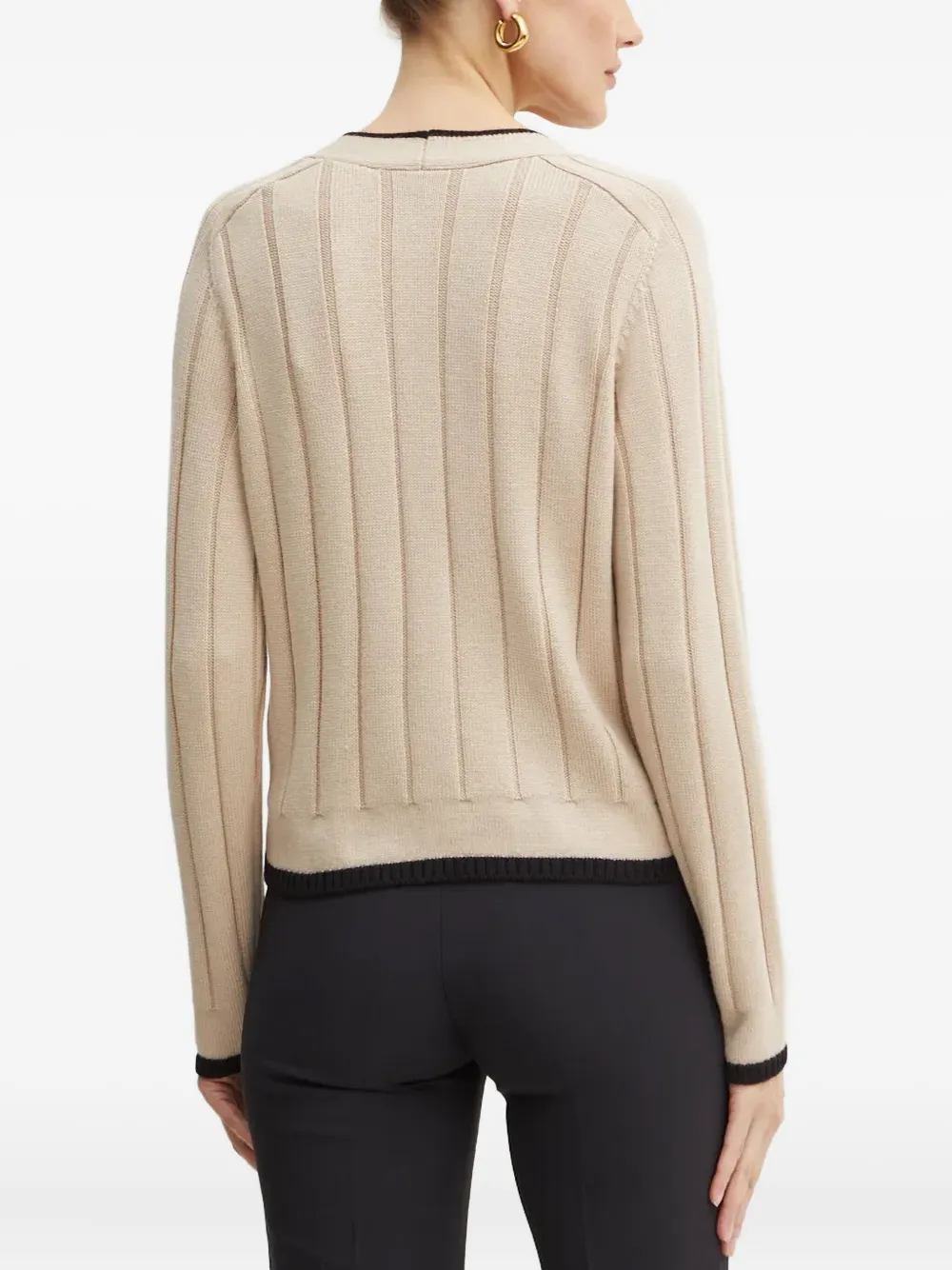 Luisa Spagnoli Button Pocket Cardigan In Neutral