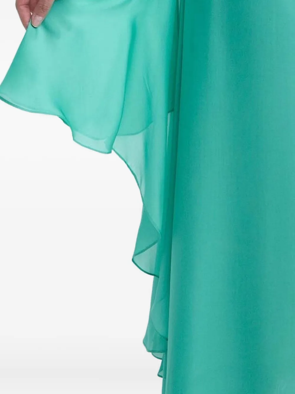LUISA SPAGNOLI Maxi-jurk met open rug en ruches Groen