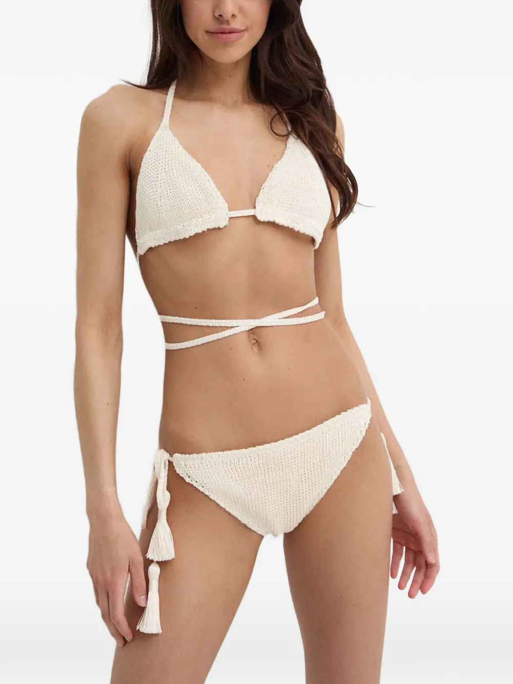 LUISA SPAGNOLI Bikini mit Quasten - Weiß