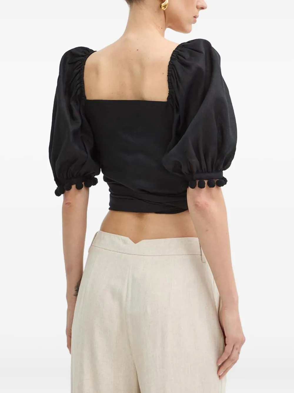 LUISA SPAGNOLI puff-sleeve blouse - Zwart