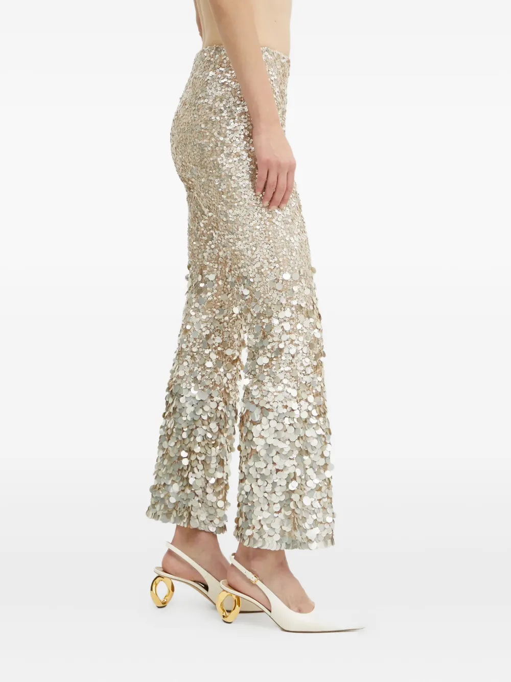 Luisa Spagnoli Sequin-embellished Trousers In Gold