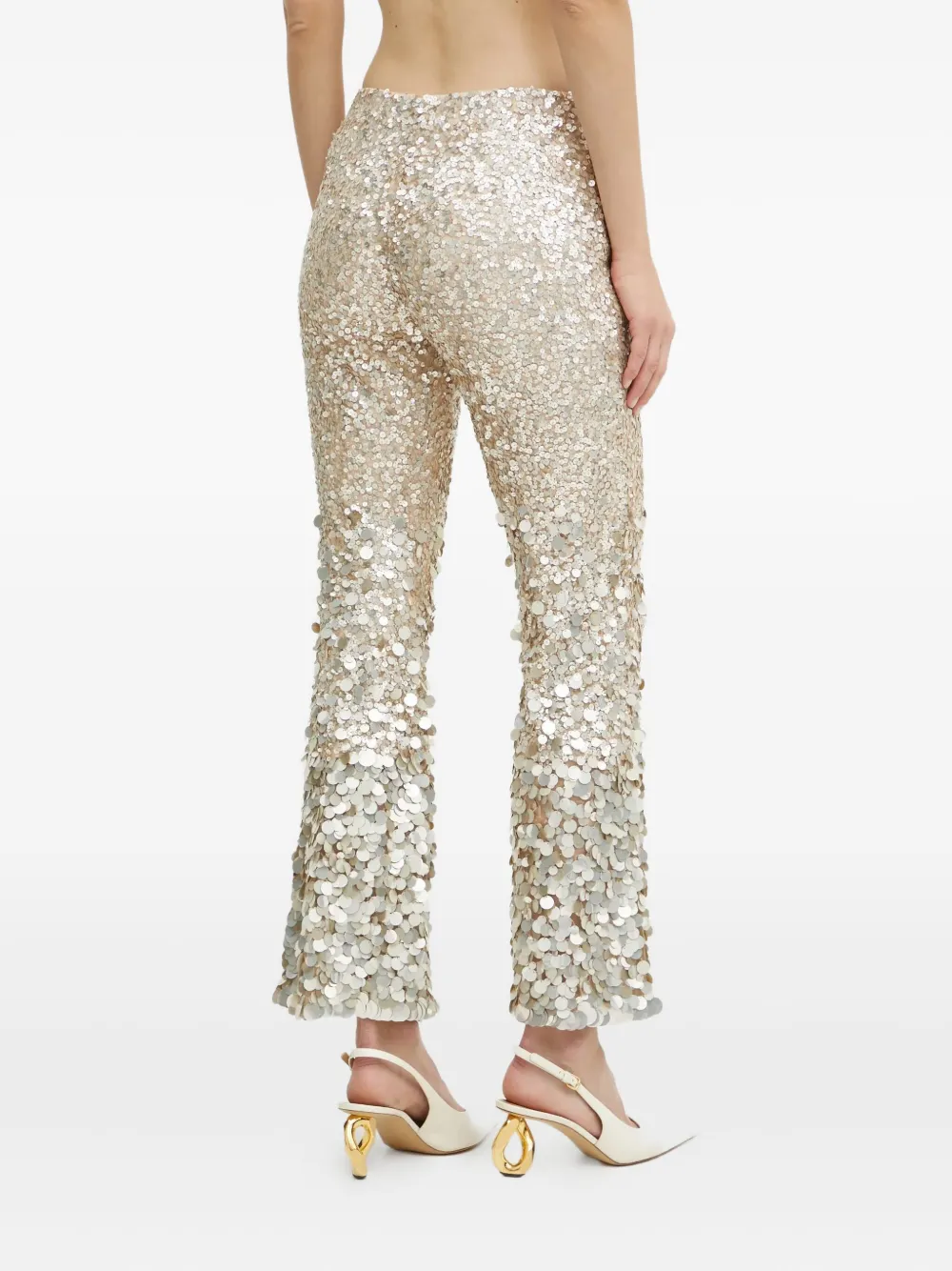 Luisa Spagnoli Sequin-embellished Trousers In Gold