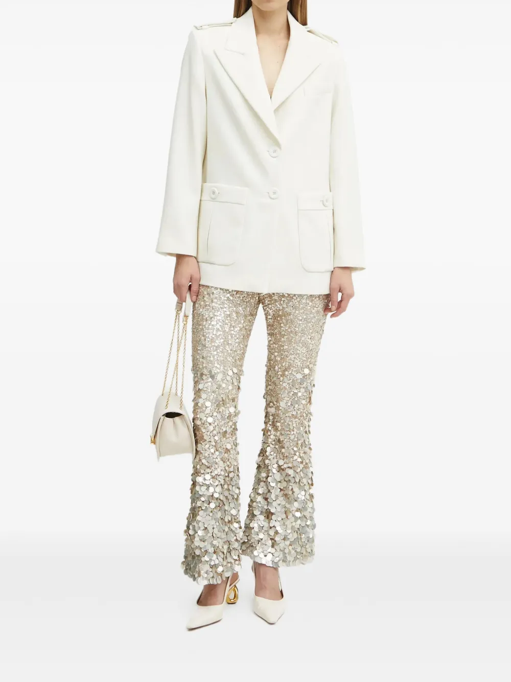 LUISA SPAGNOLI Broek verfraaid met pailletten - Beige