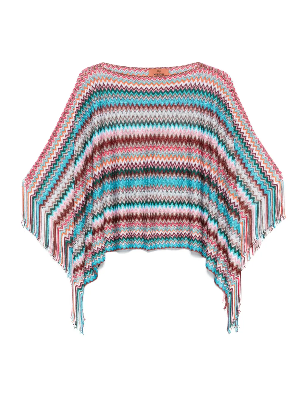 Missoni Poncho met zigzag-patroon Blauw