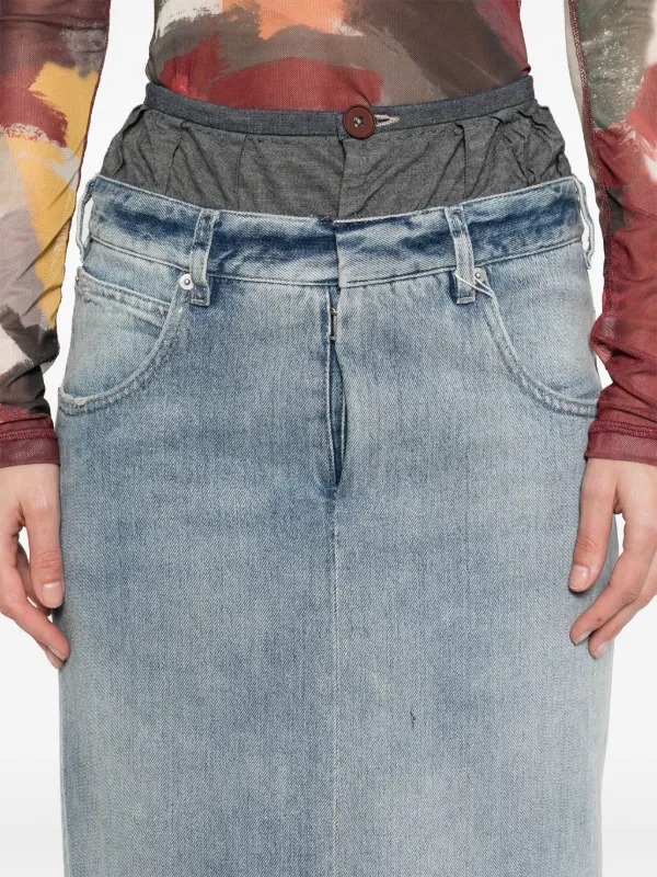 MM6 MAISON MARGIELA 関税込 Twistデニムマキシスカート Maison Margiela デニム マキシスカート | ブルー | FARFETCH JP