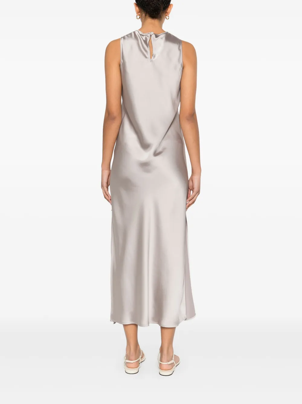Herno Satijnen maxi-jurk Beige