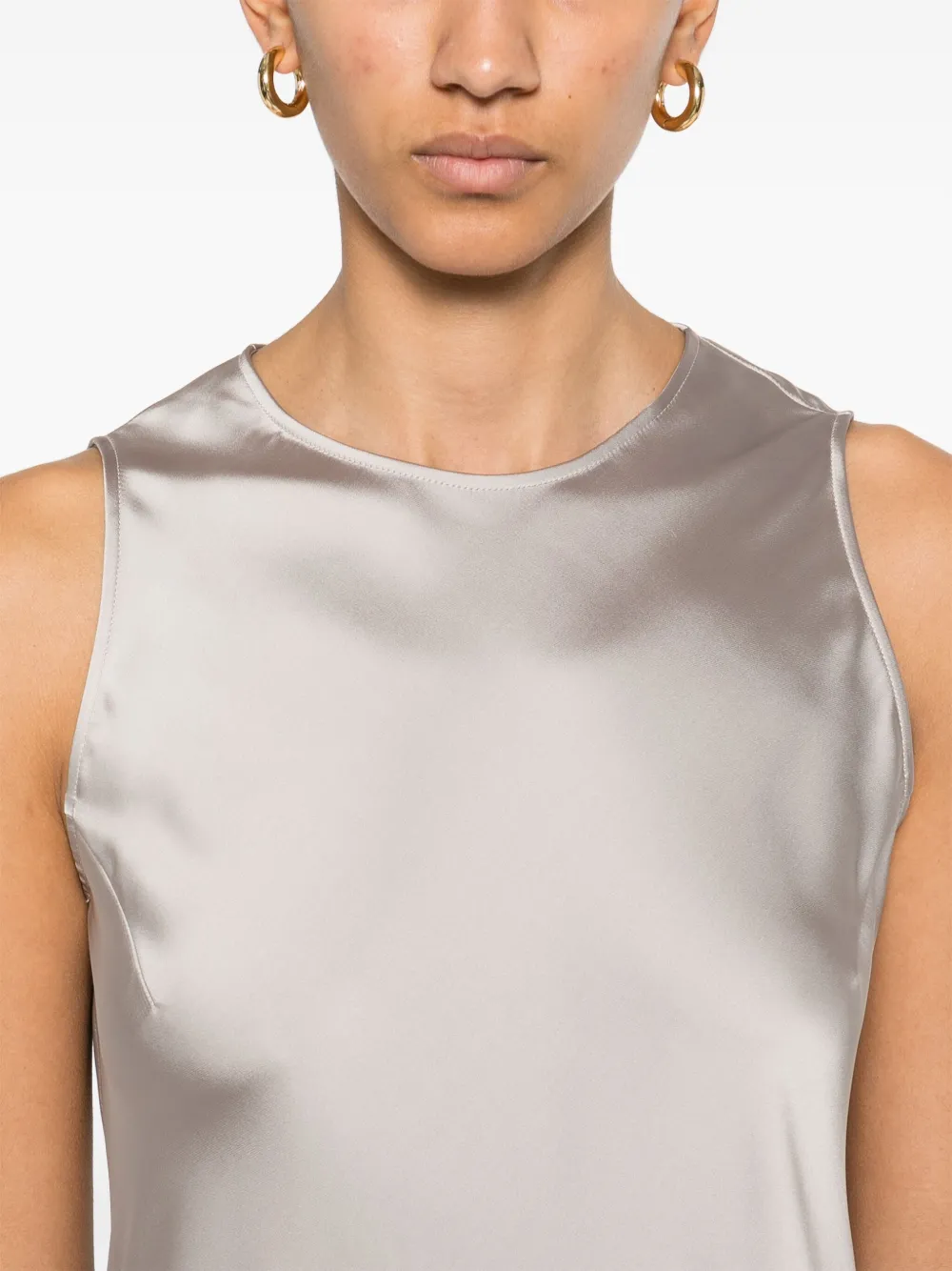 Herno Satijnen maxi-jurk Beige