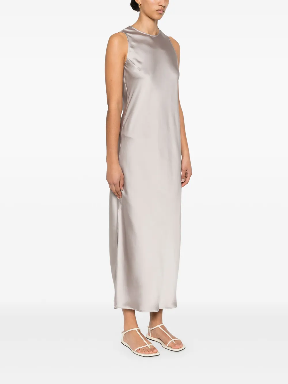 Herno Satijnen maxi-jurk Beige