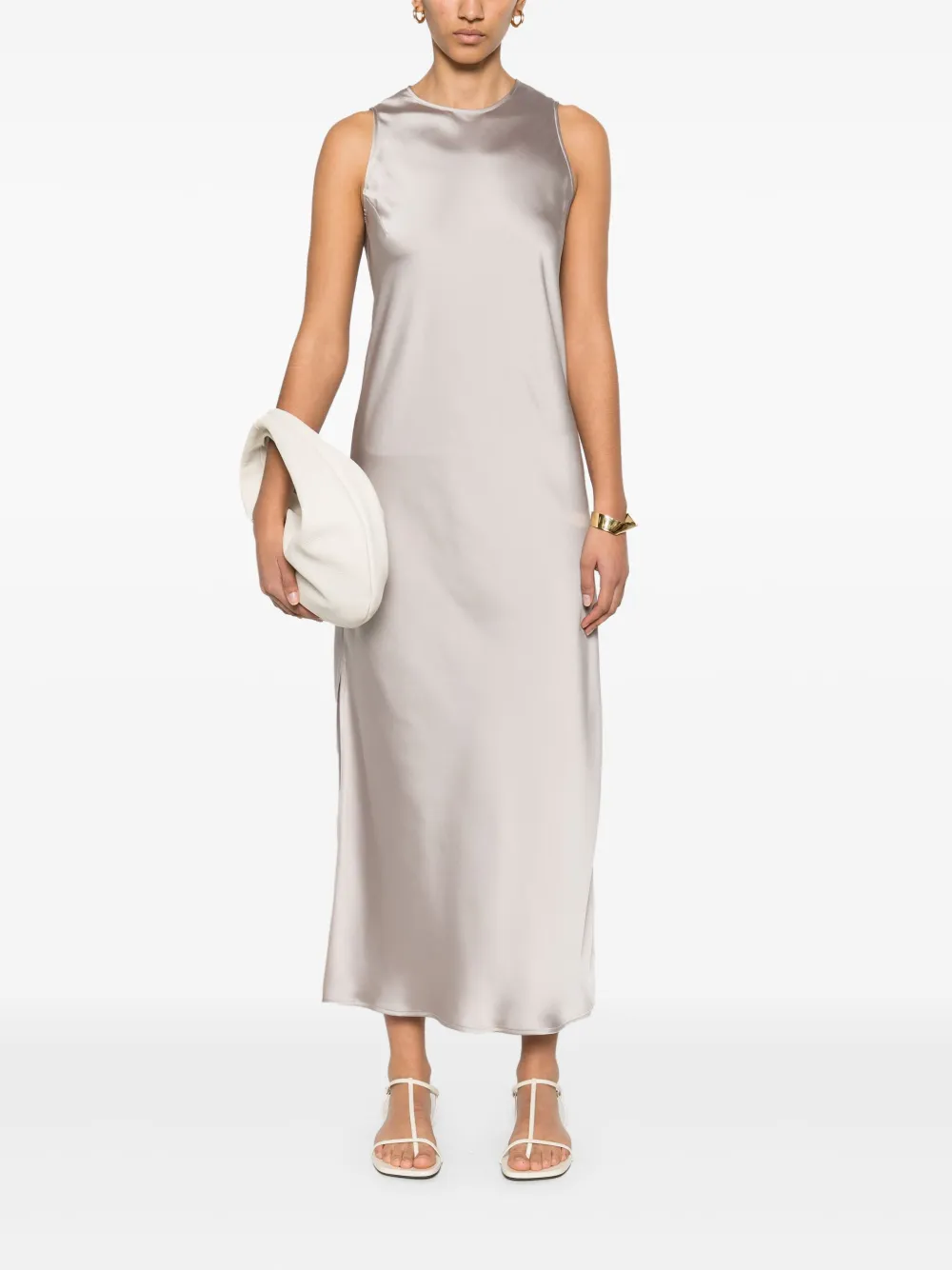 Herno Satijnen maxi-jurk - Beige