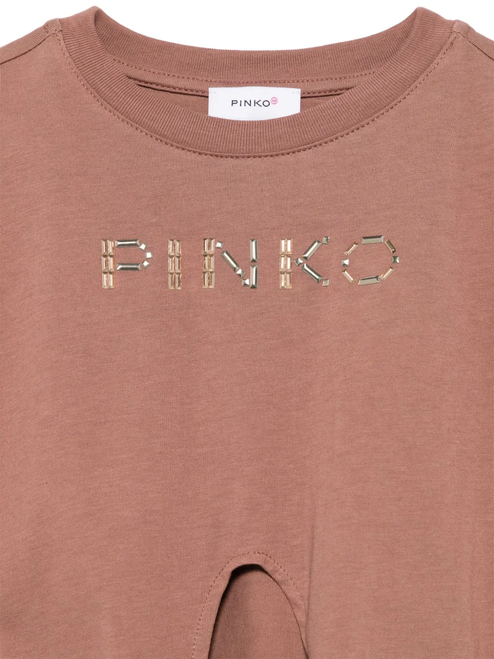Pinko Kids T-shirt met logopatch Bruin