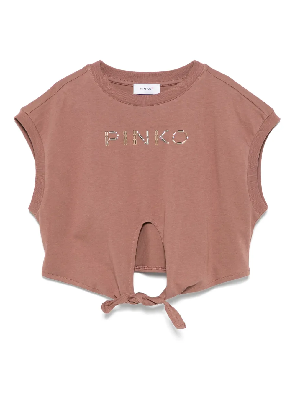 Pinko Kids T-shirt met logopatch Bruin