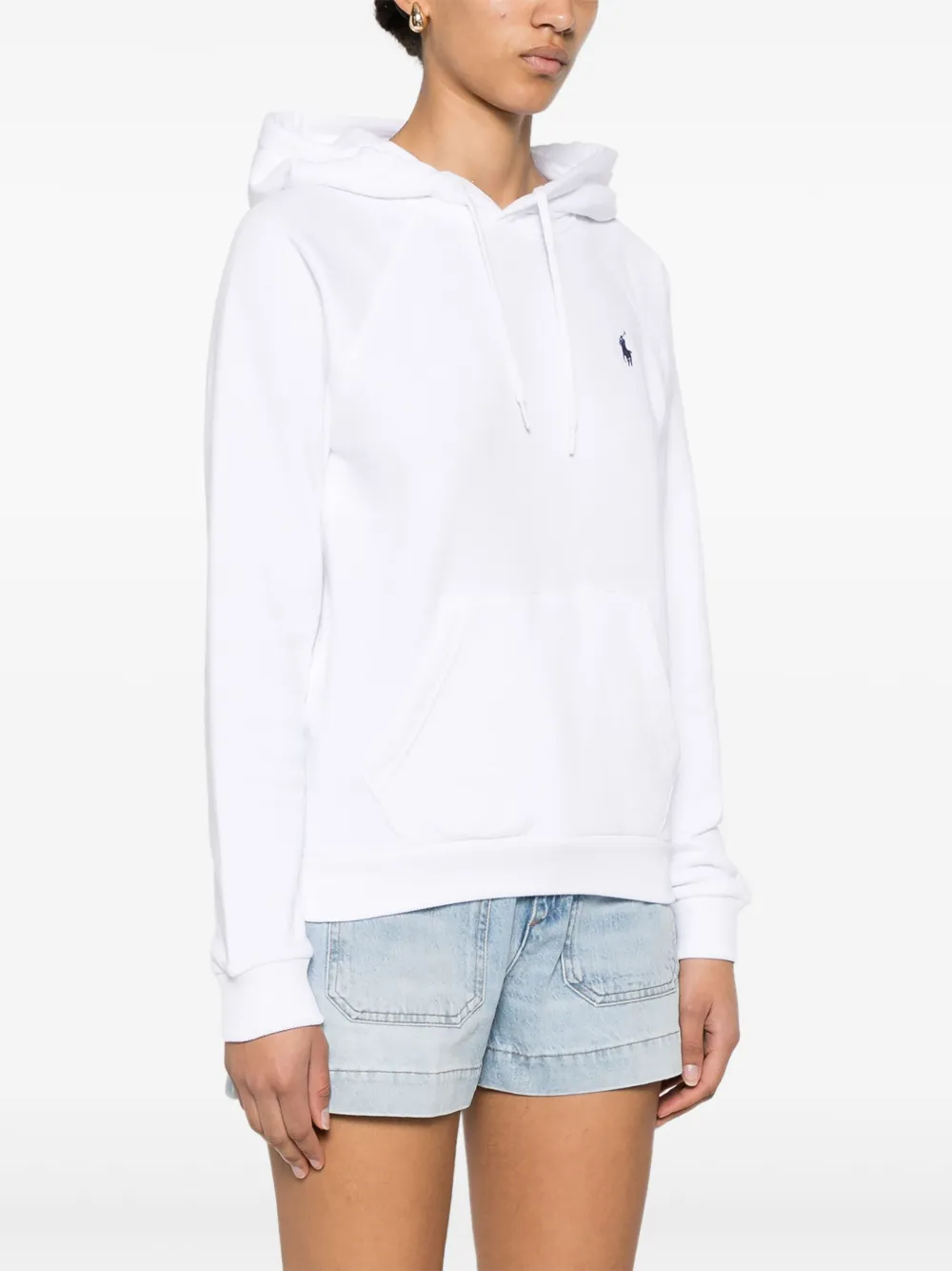 Shop Polo Ralph Lauren Polo Pony Cotton Hoodie In 白色