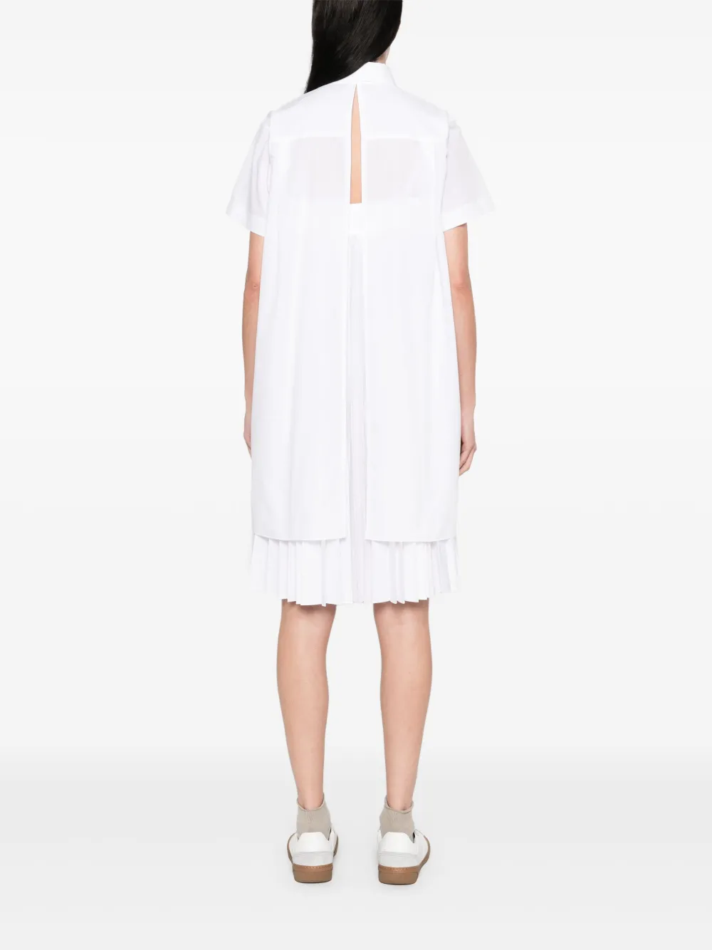 sacai Geplooide blousejurk Wit